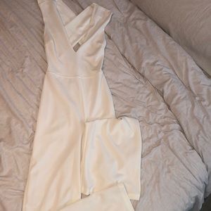 White Lulus halter jumpsuit